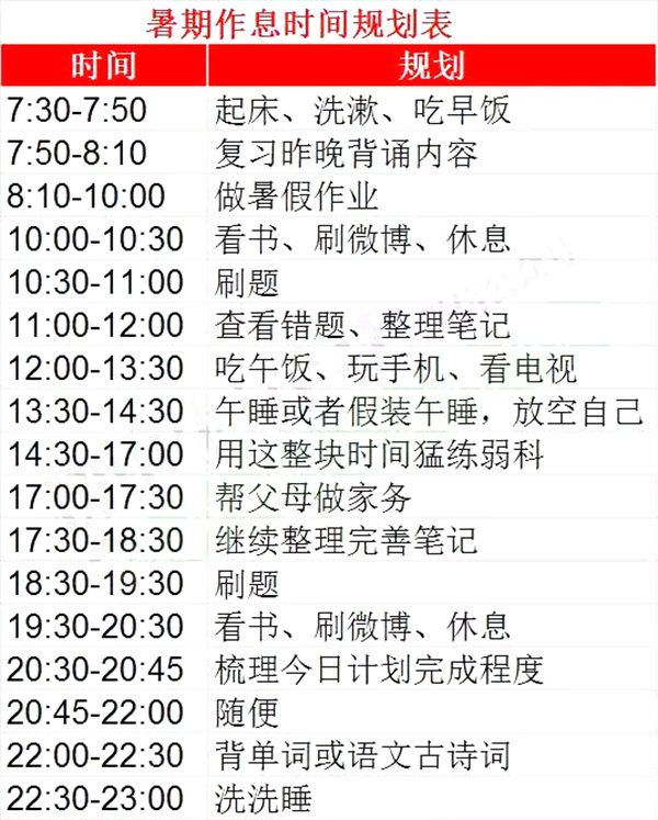 初三暑假作息5分彩app官方版携手德
