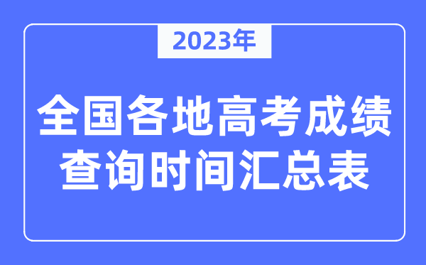 2023年全国各地高考成绩查询入口汇