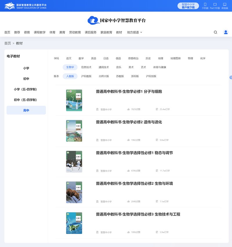 人教版高中生物选择性必修一电子课本教