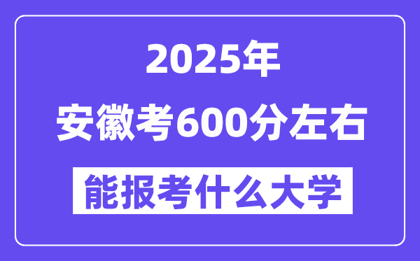 2025年安徽考590分左右能报考上