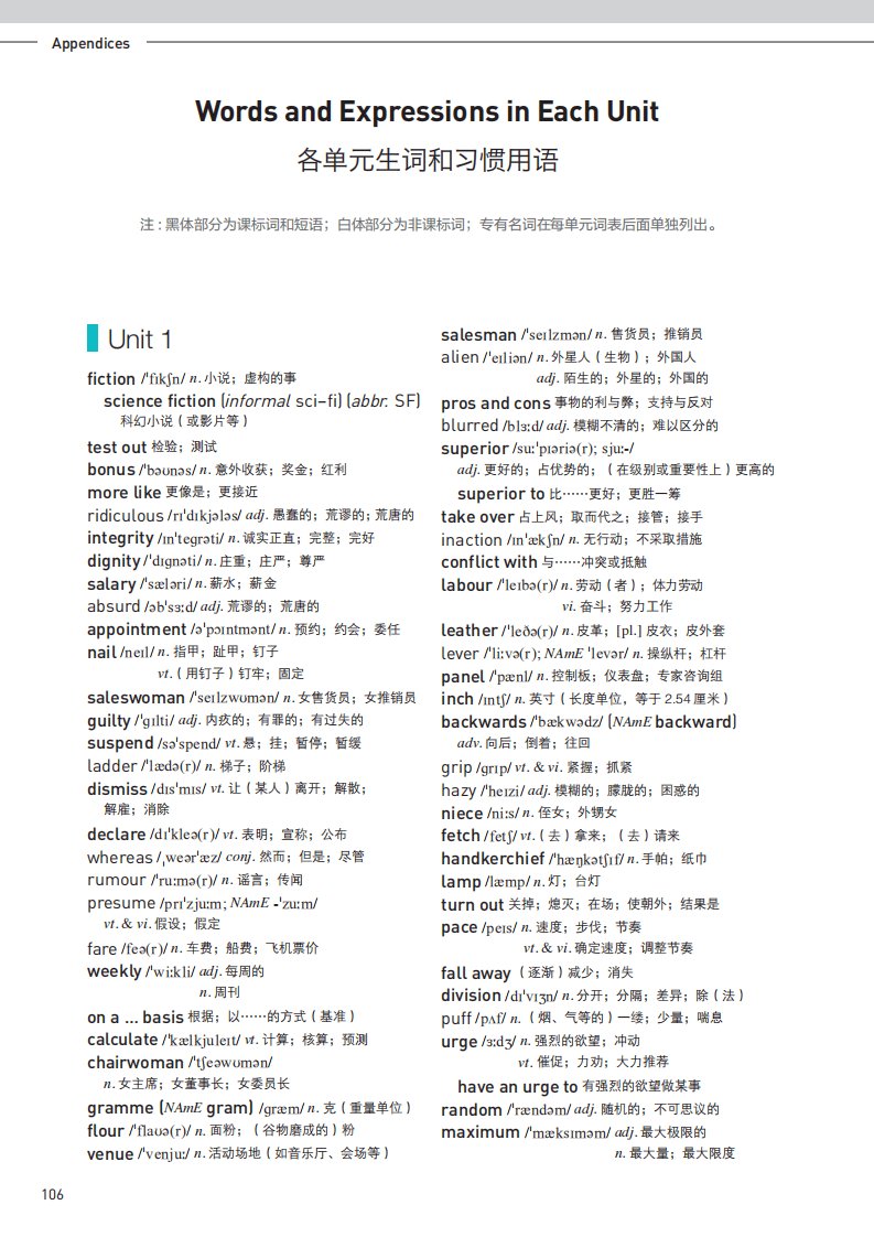 词汇表(完整版) 继续浏览
